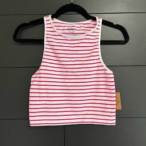 ONE STEP UP Seamless High Neck Ribbed Stretch Tank Top Women’s Sz L/XL. NWT